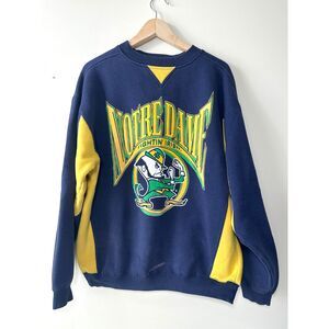 LOGO 7 90s Vintage Notre Dame XL Crewneck Heavy Blend Sweatshirt Fighting Irish